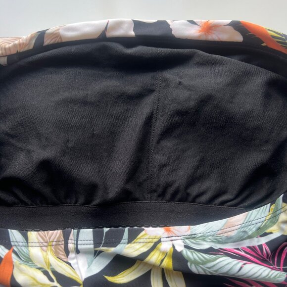 Kona Sol Floral Swim Top With Adjustable Straps Black Multicolor Womens Size L - Picture 8 of 8